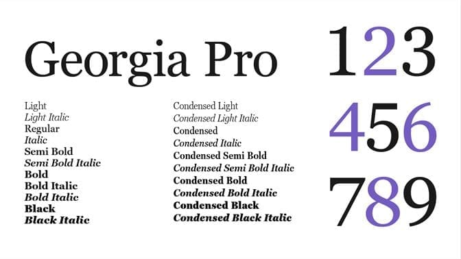trọn bộ font Georgia Pro preview 1