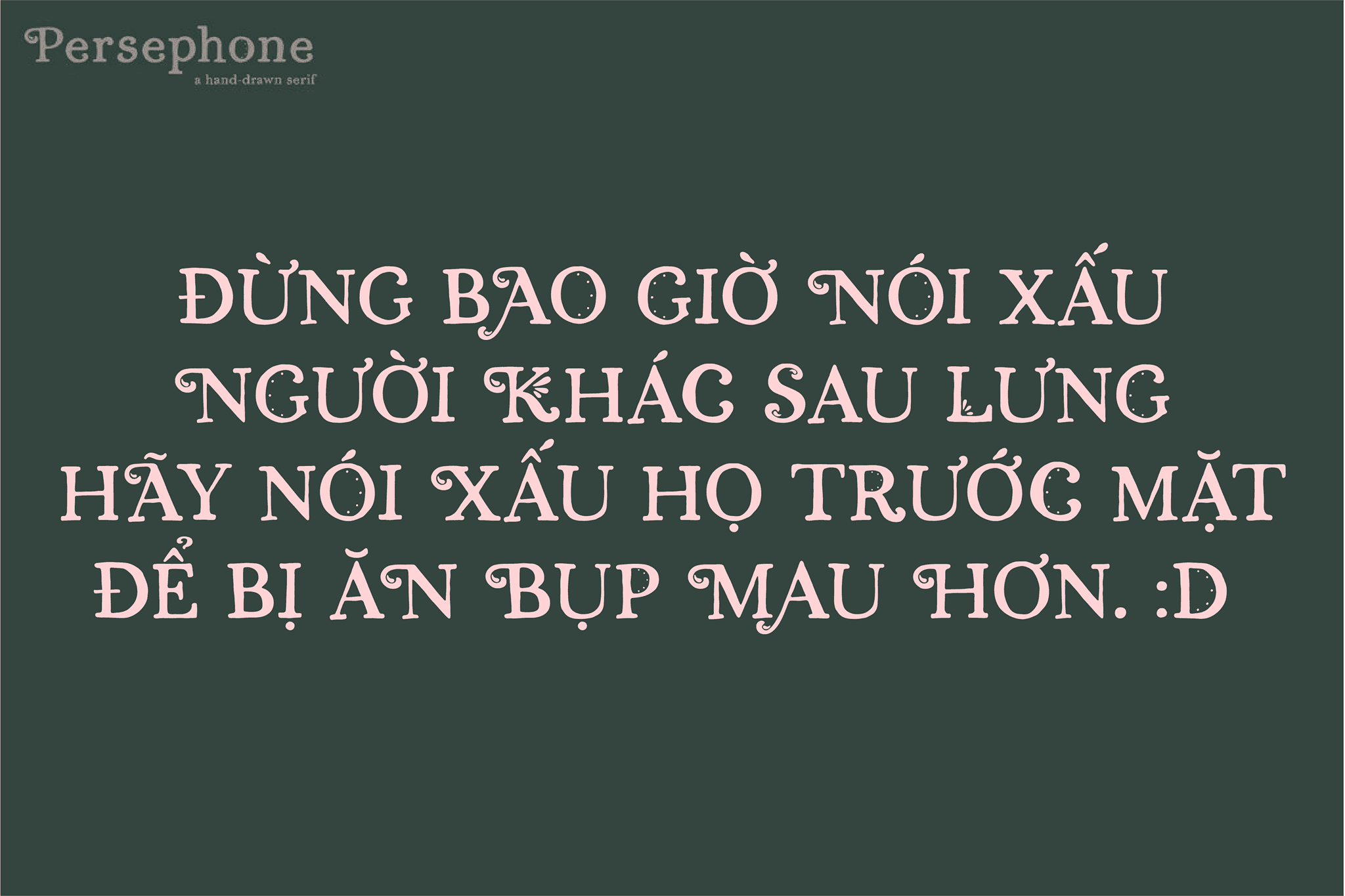 Font Việt Hóa Persephone A Hand-Drawn Serif preview 2