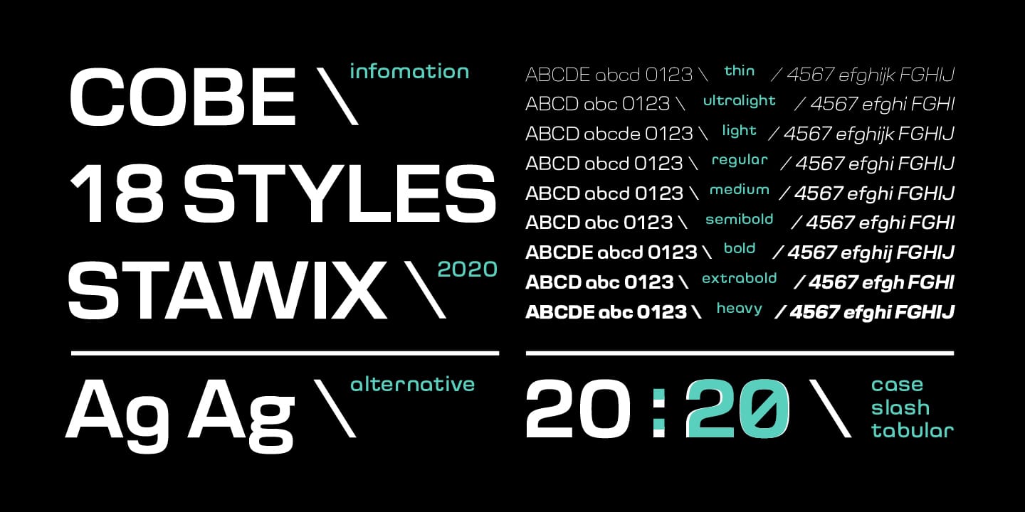 Cobe Font Family preview 3
