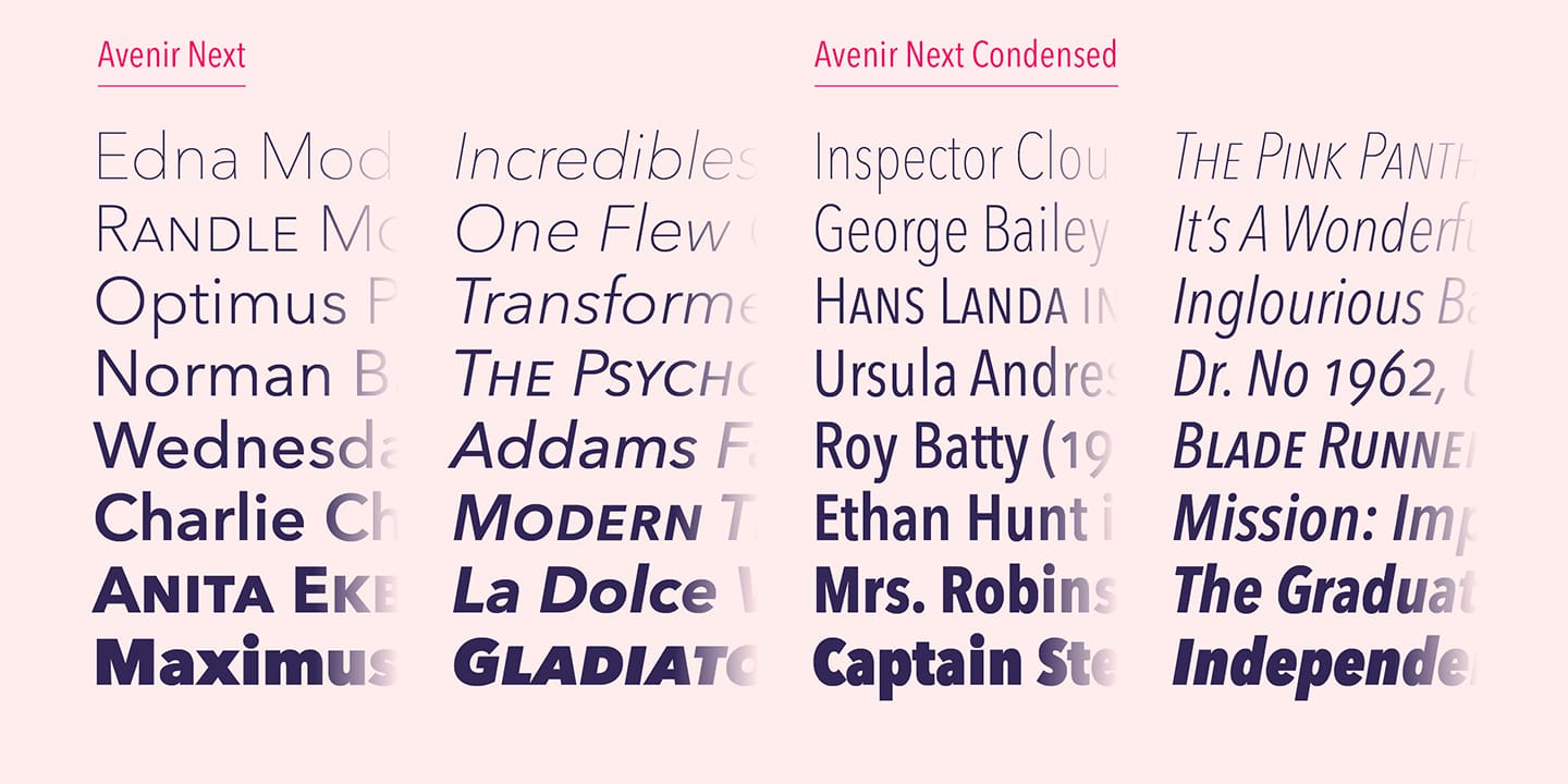 Avenir Next Pro Font Family preview 3