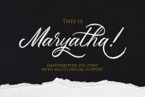 Maryatha SVG Font preview 1