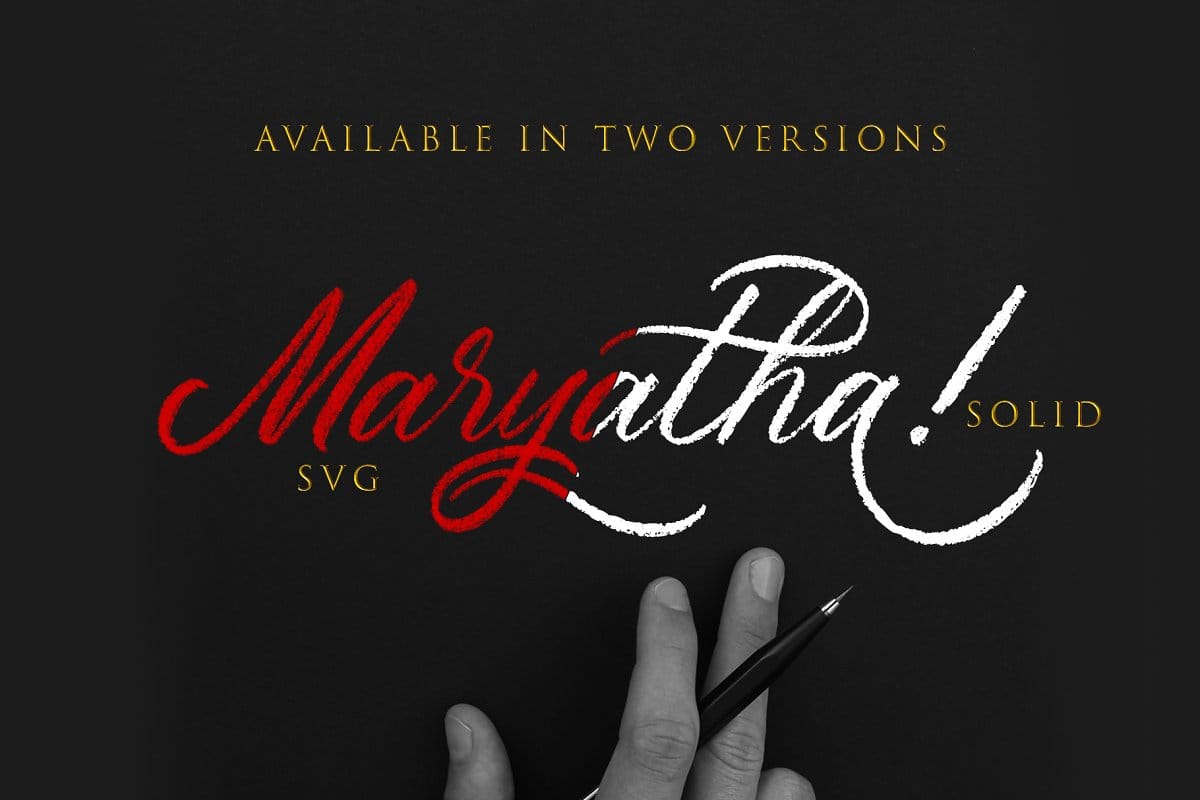 Maryatha SVG Font preview 5