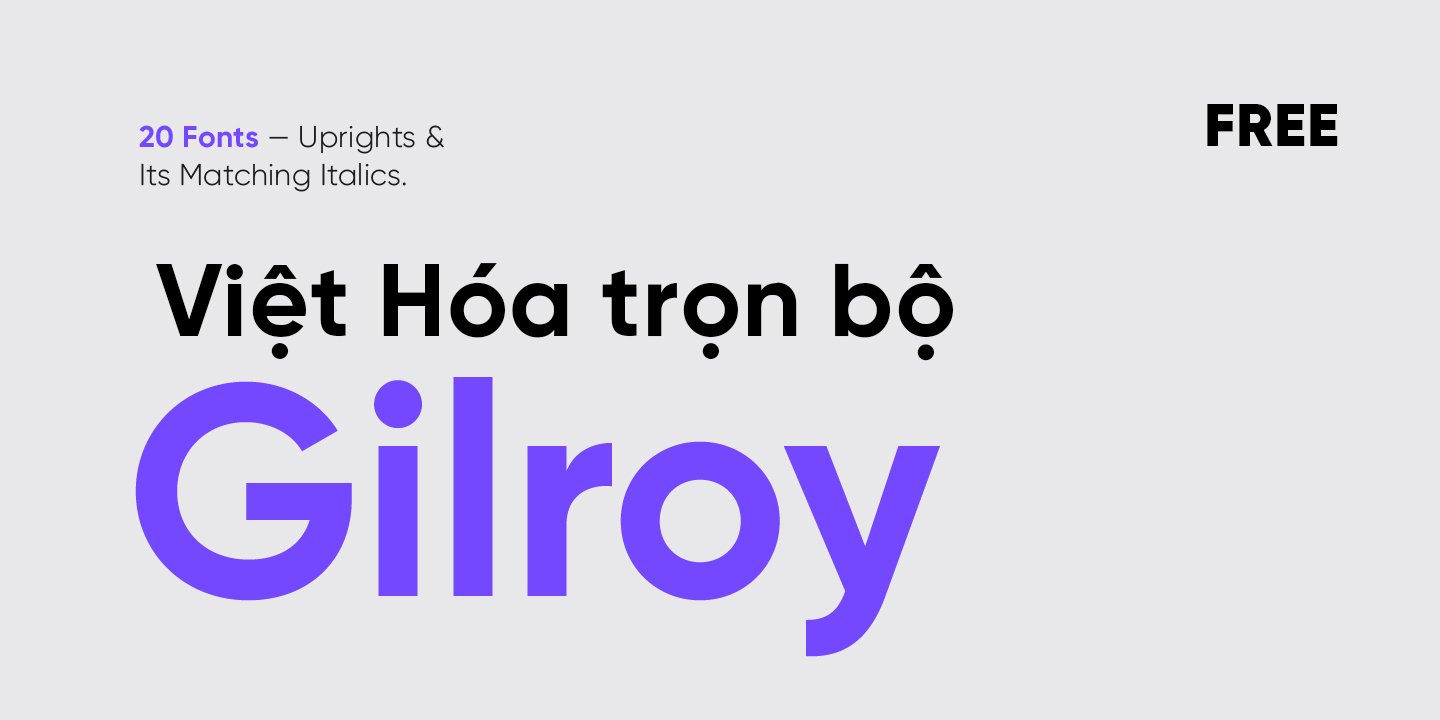 Font trọn bộ font Gilroy Việt Hóa preview 1