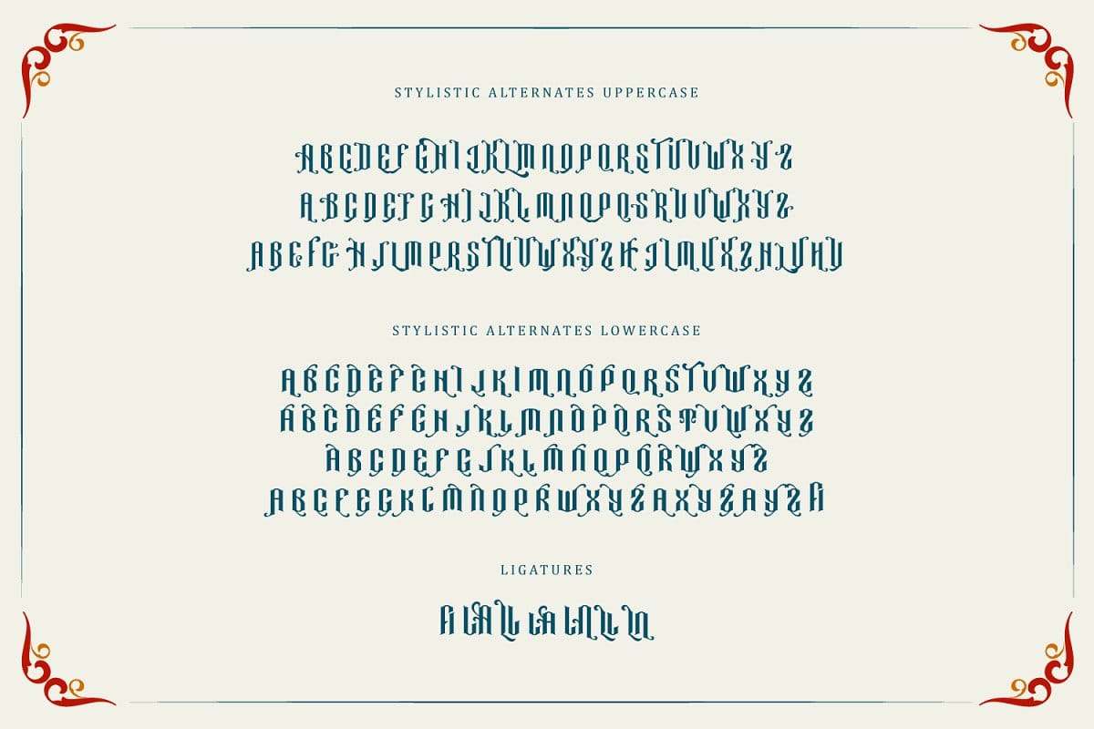 Font Yellost Việt Hóa cực đẹp - Kiểu font gothic Font Yellost Việt Hóa preview 7