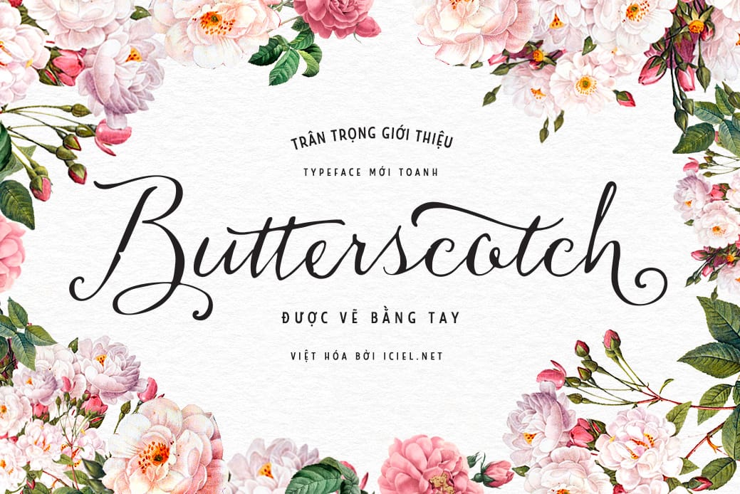 Font Butterscotch Việt Hóa – Typeface viết tay Font Butterscotch Việt Hóa preview 1