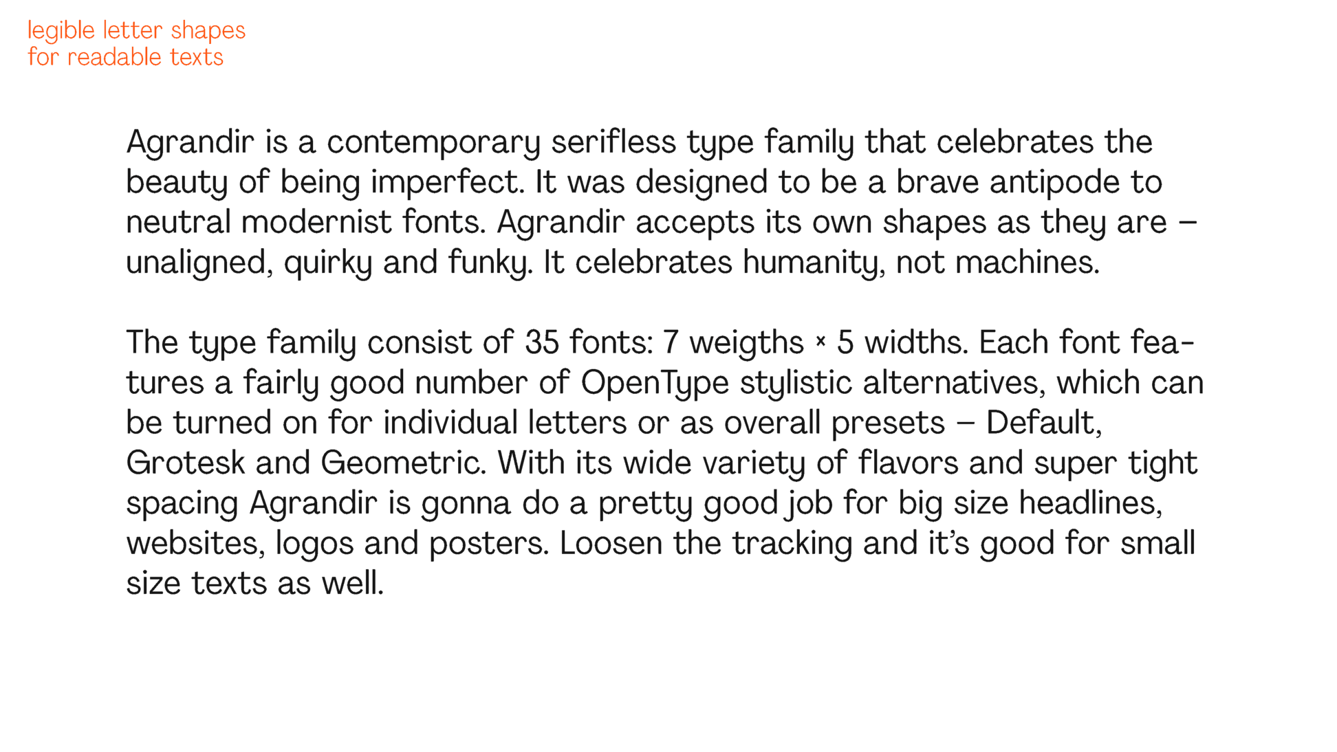 Agrandir Font Family Full 74 font preview 12
