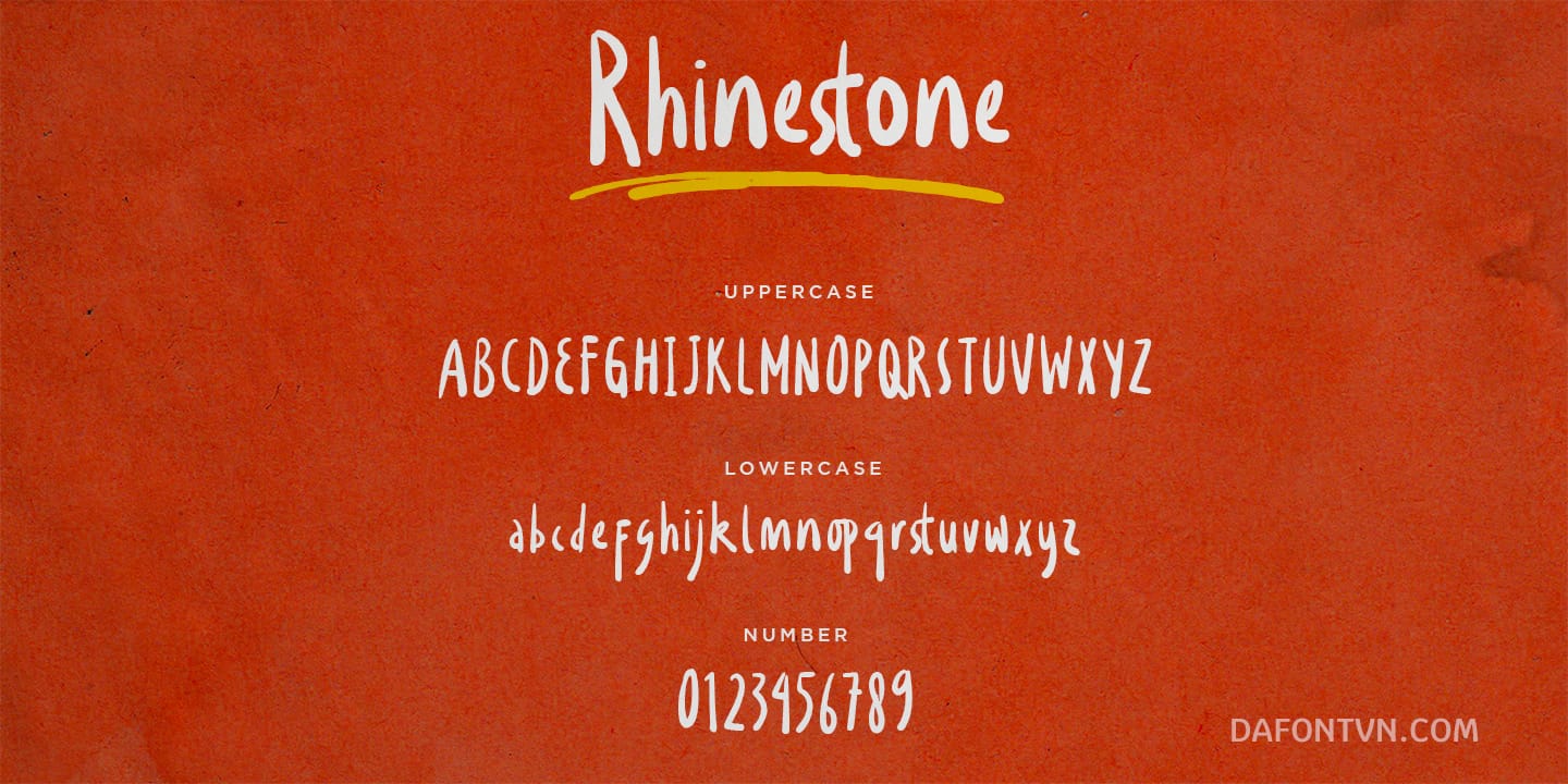 Font Rhinestone Việt Hóa - Font viết tay Font Rhinestone Việt Hóa preview 3