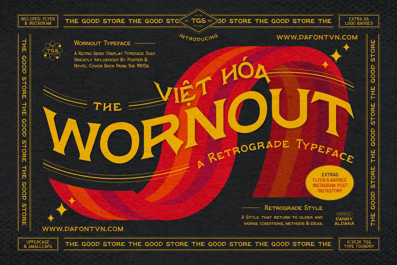 Font việt hóa Wornout Typeface preview 1