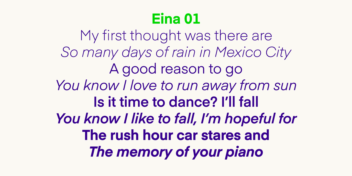 Eina Font Family preview 7