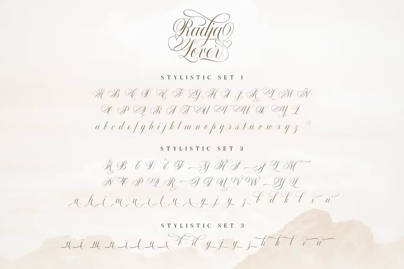 Font Radja Lover Script việt hóa siêu xinh preview 3