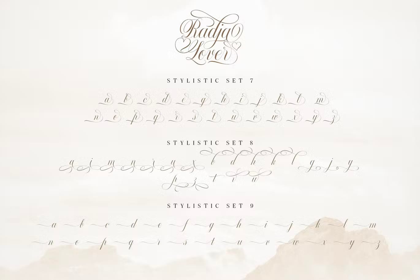 Font Radja Lover Script việt hóa siêu xinh preview 5