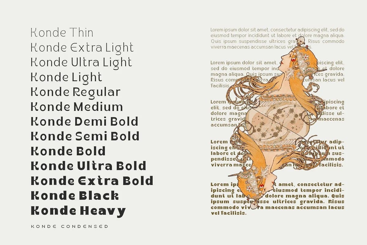 Konde Typeface Font Family preview 11