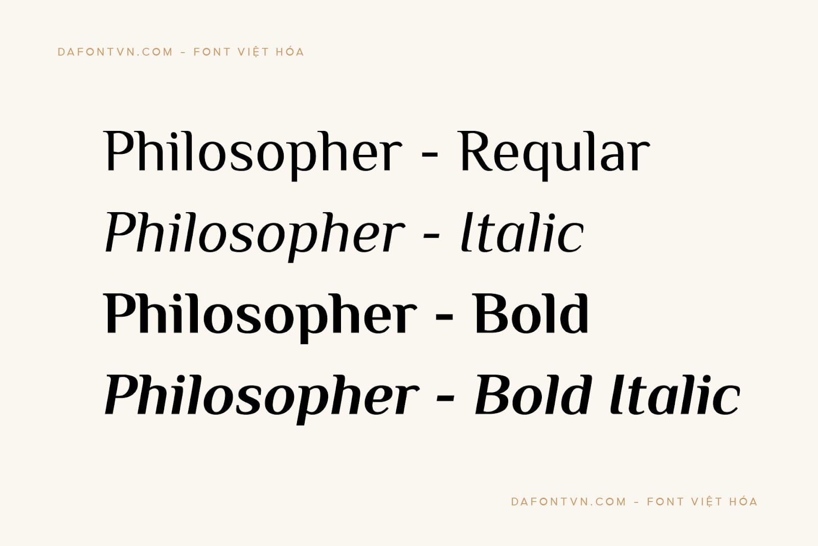 Font trọn bộ font Philosopher Việt hóa preview 4