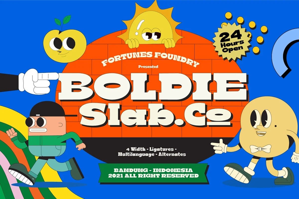 Boldie Slab Font Width preview 1