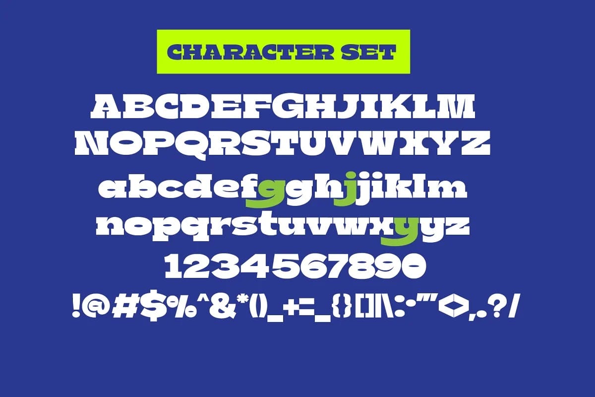 Boldie Slab Font Width preview 4