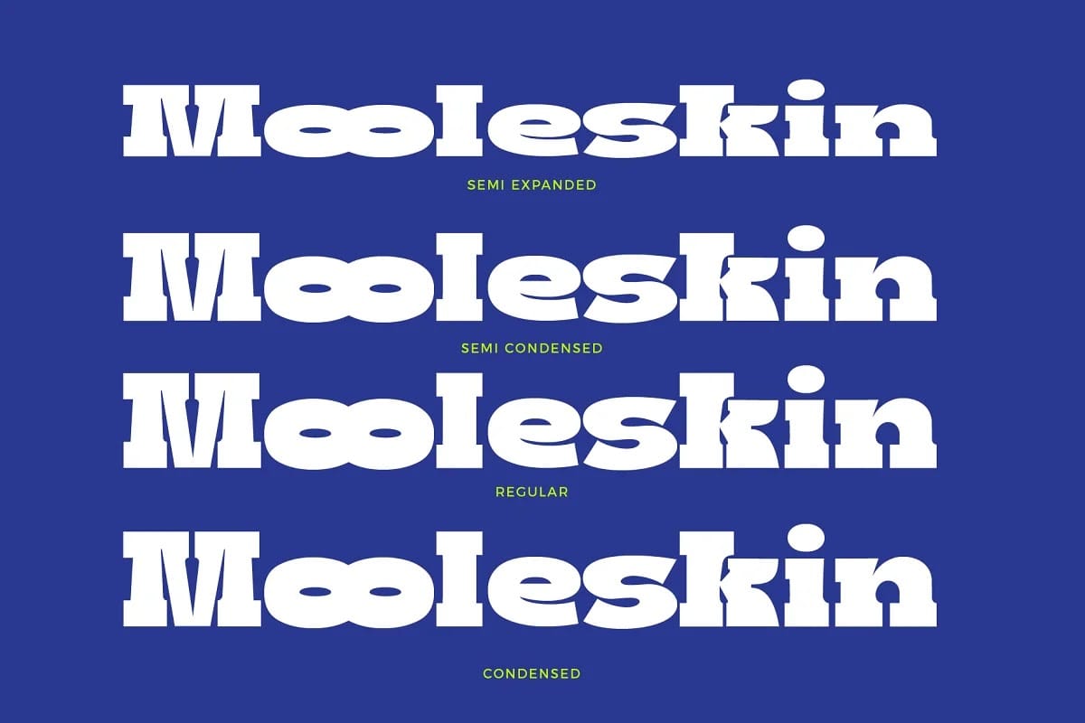 Boldie Slab Font Width preview 5