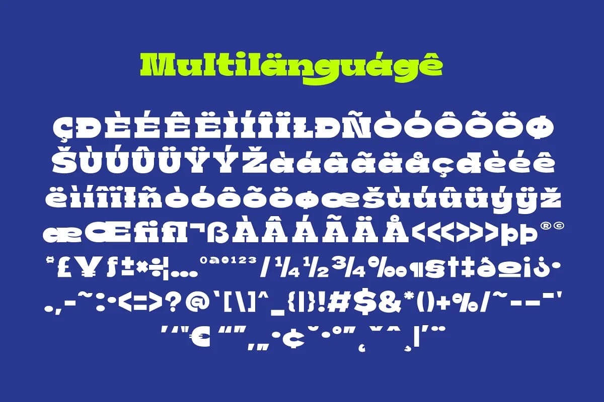 Boldie Slab Font Width preview 7