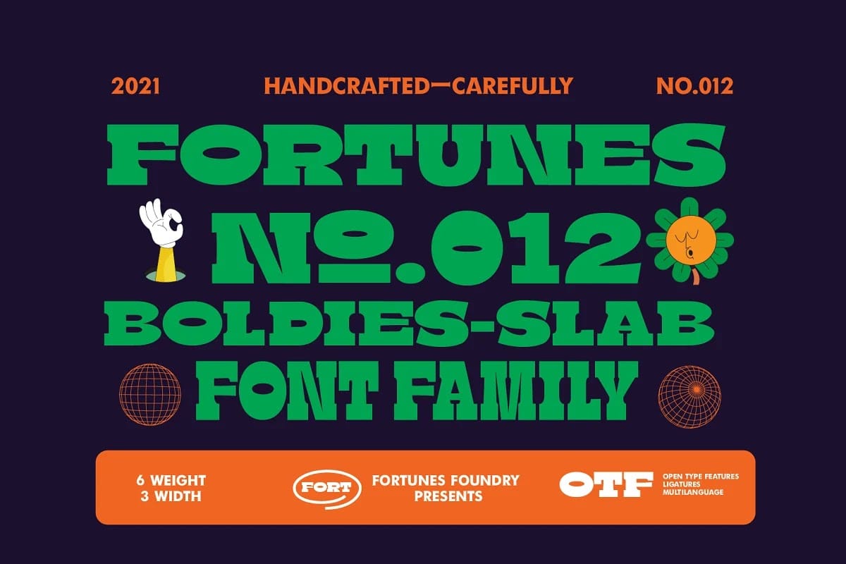 Boldie Slab Font Width preview 9