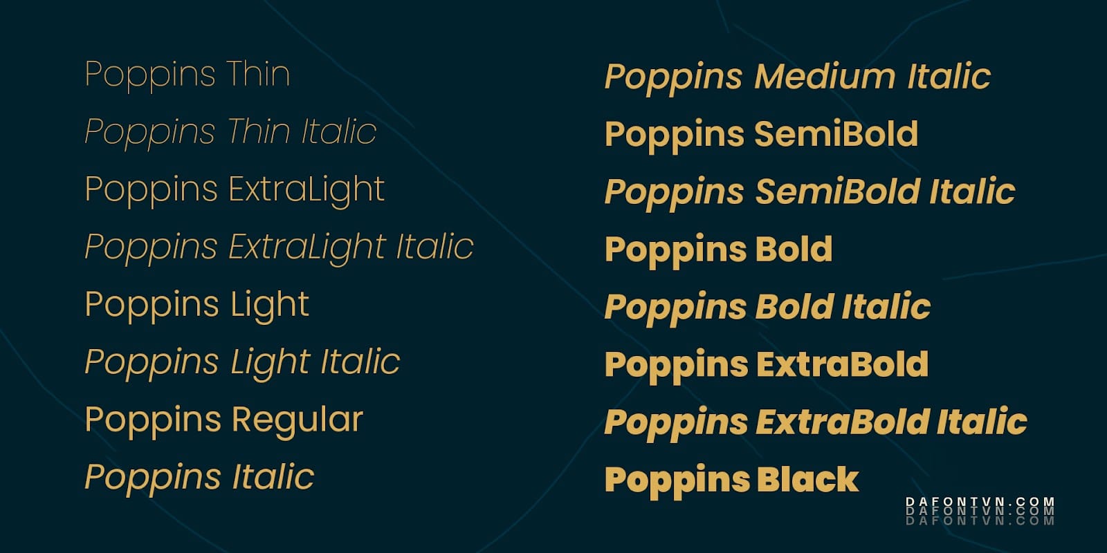 Font trọn bộ font Poppins Việt hóa preview 4