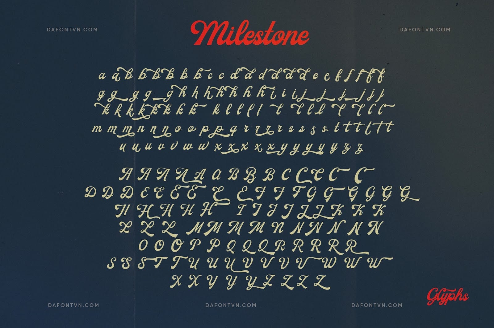 Font Milestone Script Việt hóa preview 5