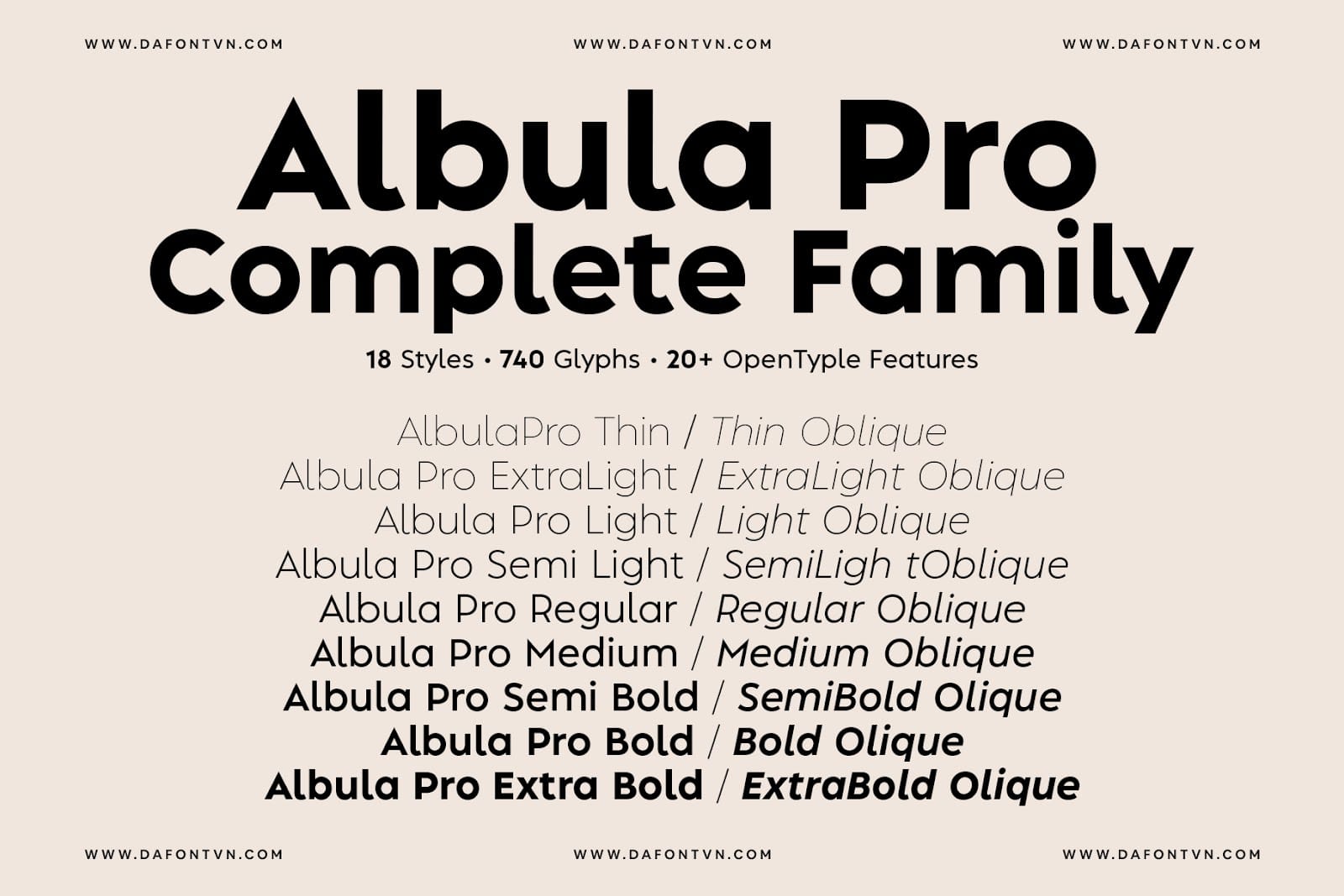Albula Pro Font Family 18 font preview 2