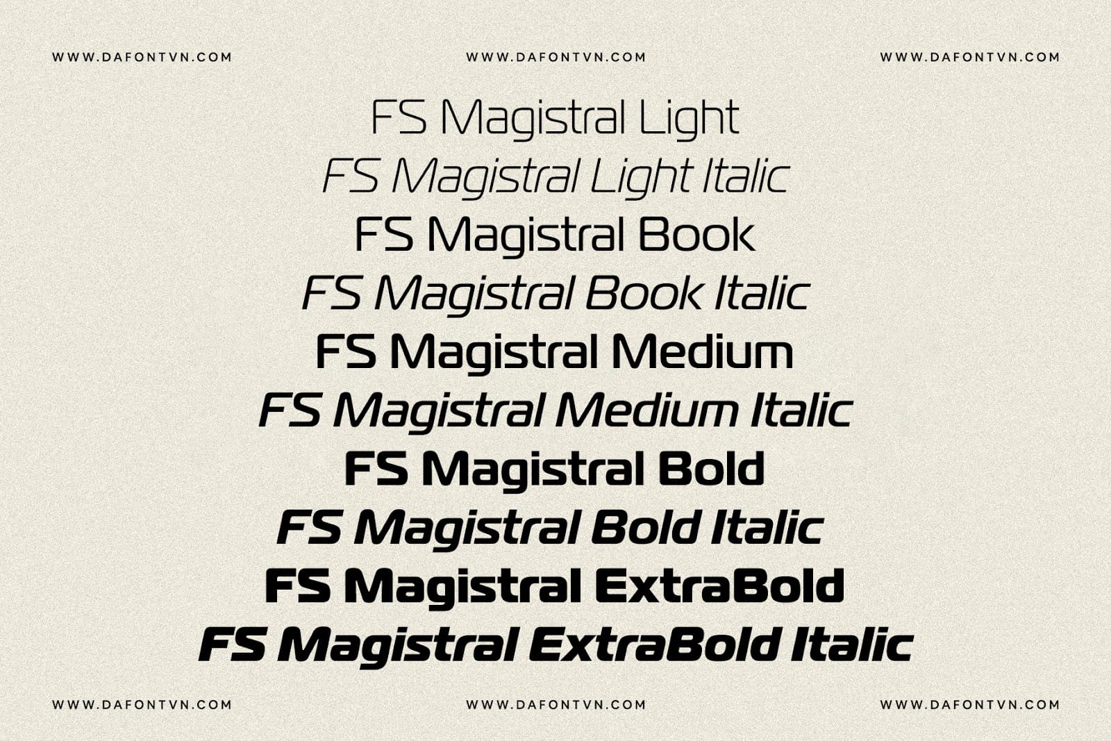 Font trọn bộ 10 font FS Magistral Việt preview 2