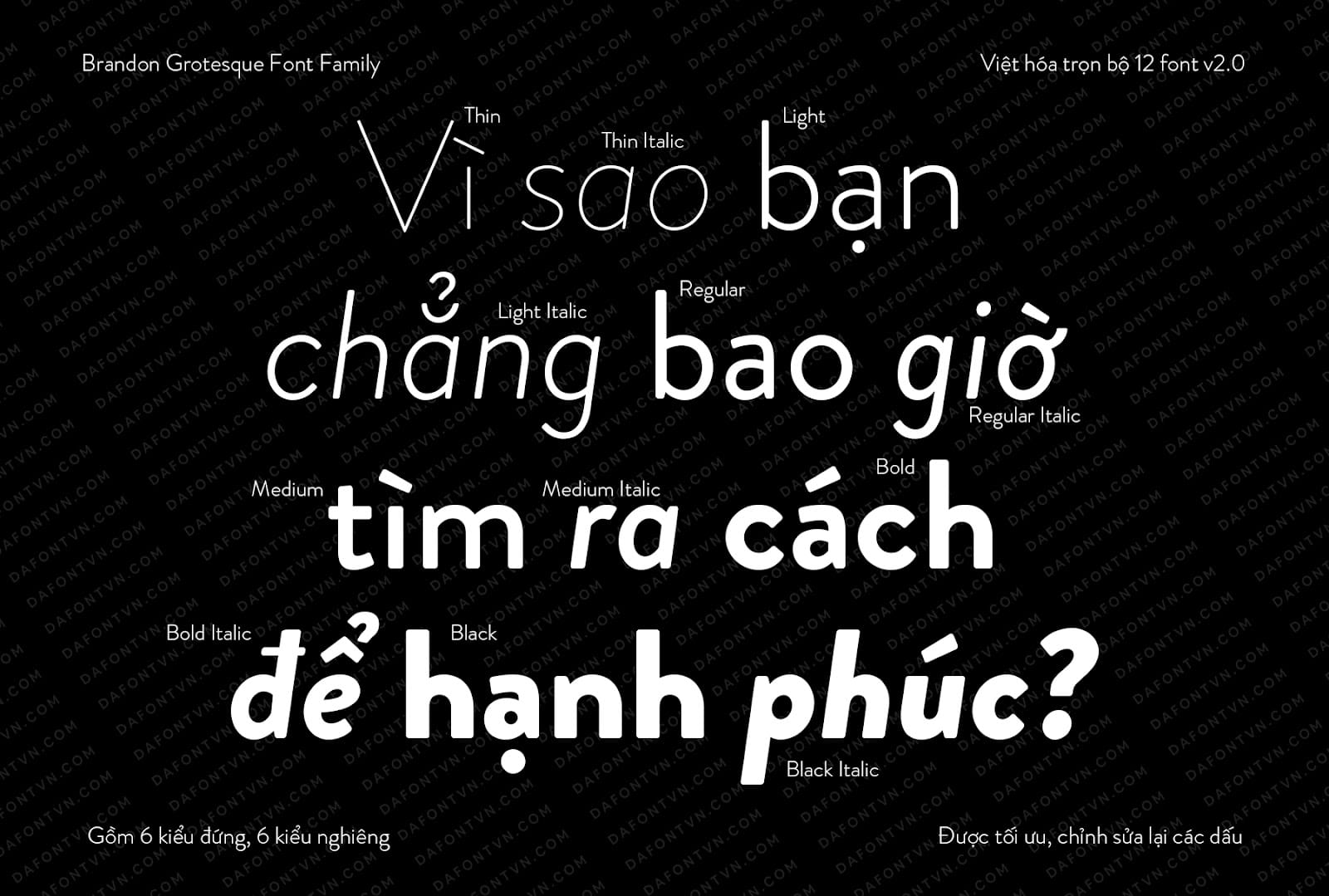 Font Brandon Grotesque Font Family Việt hóa v2.0 preview 4