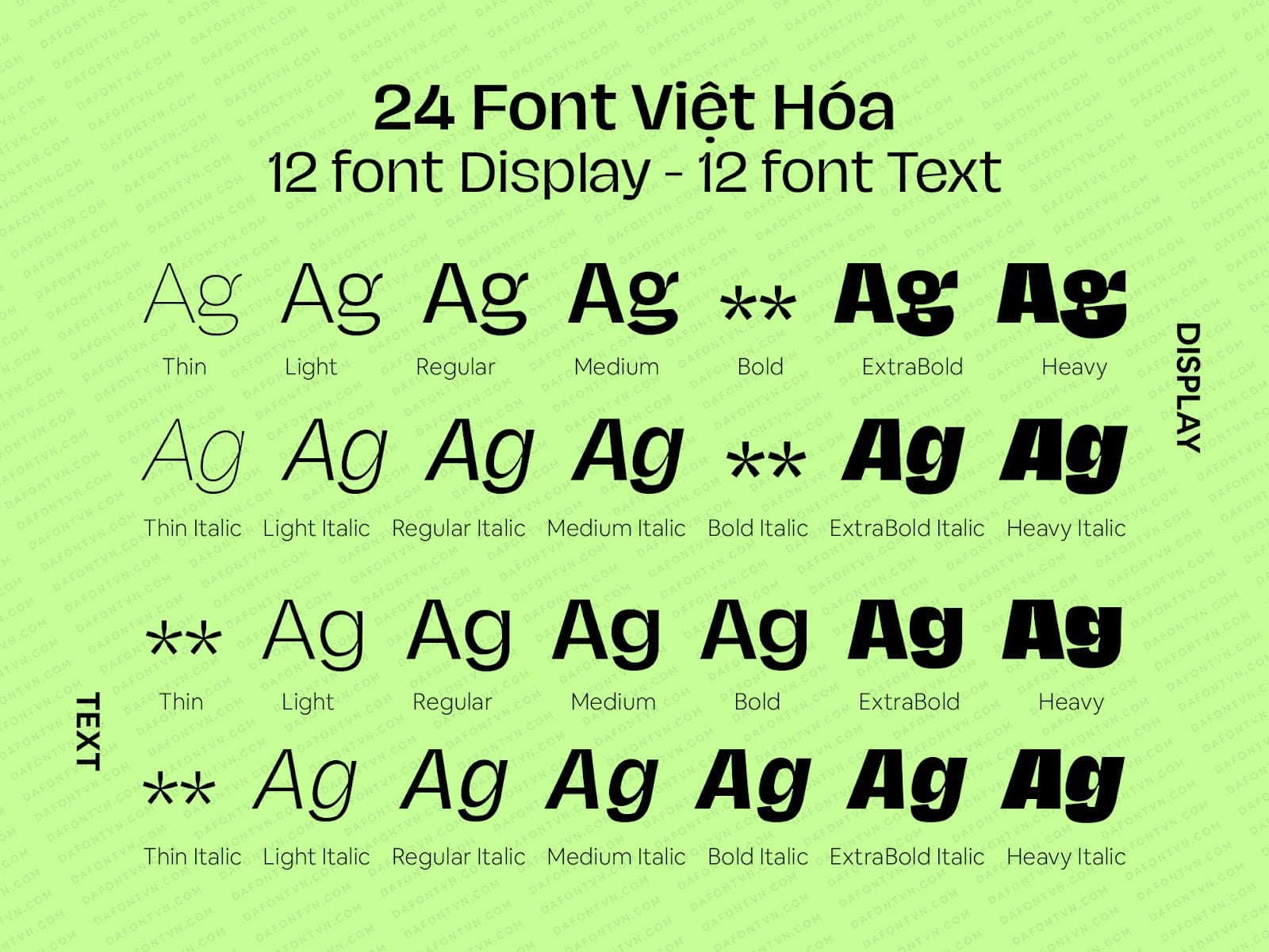 Trọn bộ Hagrid Font Family Việt hóa (24 font) Font Hagrid Font Family Việt hóa preview 2