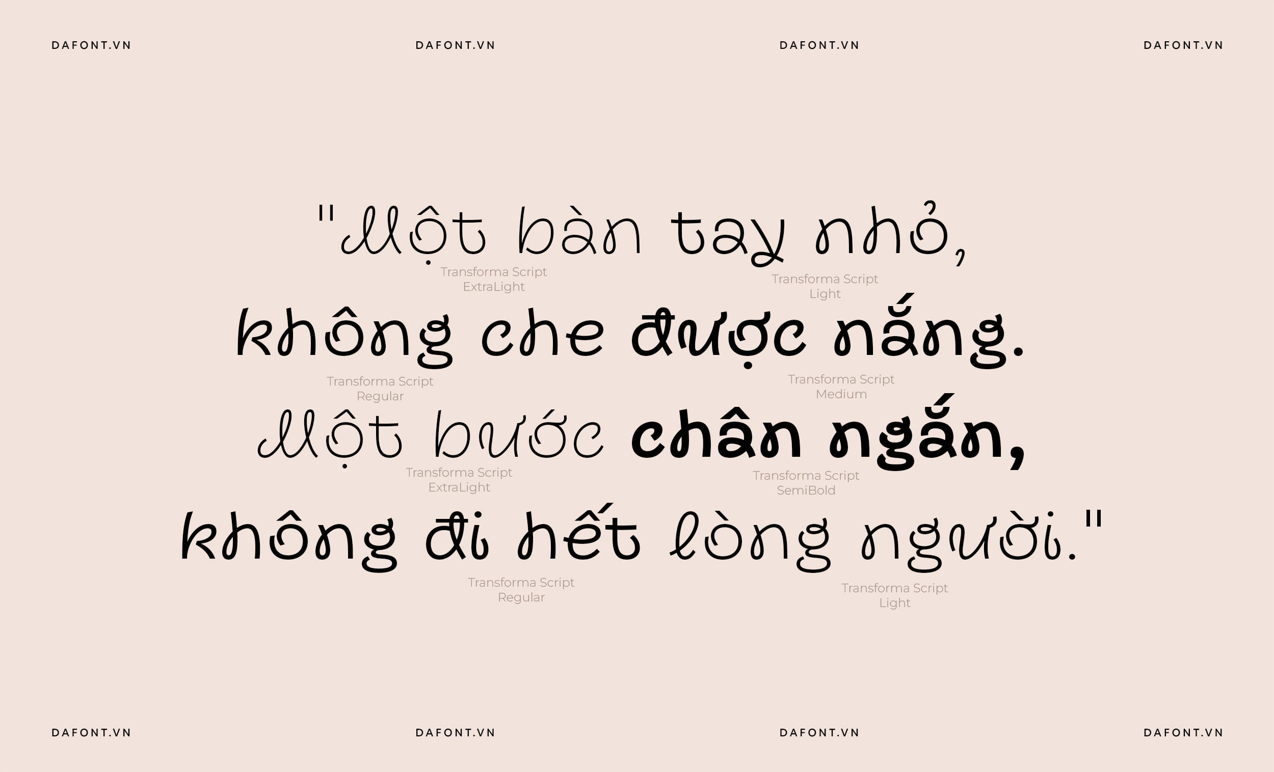 Font Transforma Script việt hóa