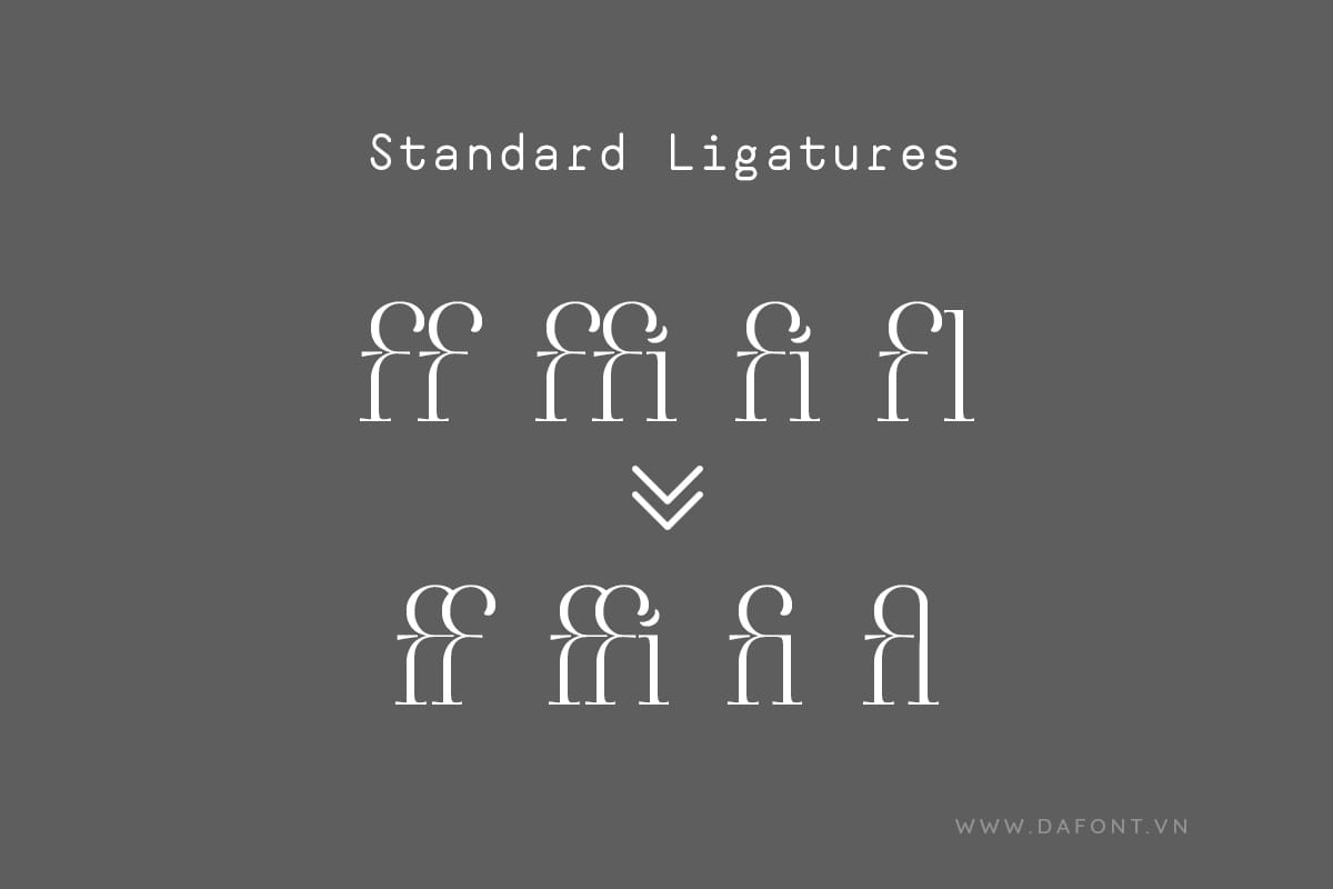 Cách sử dụng Font Ligatures trong Photoshop, Illustrator 2 Standard Ligatures