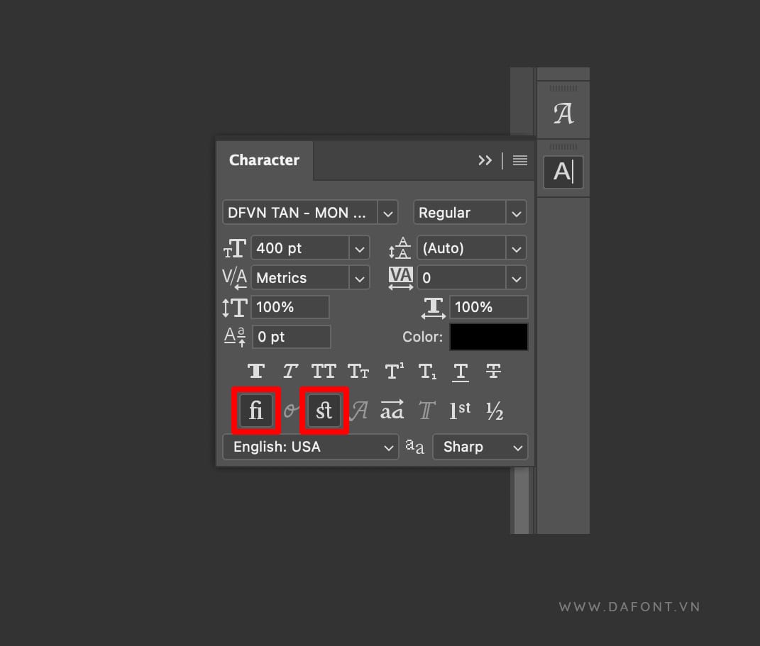 Cách sử dụng Font Ligatures trong Photoshop, Illustrator 4 Cách sử dụng Ligature trong Photoshop