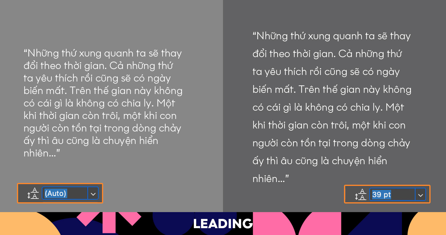 Leading - Khoảng cách giữa các dòng chữ