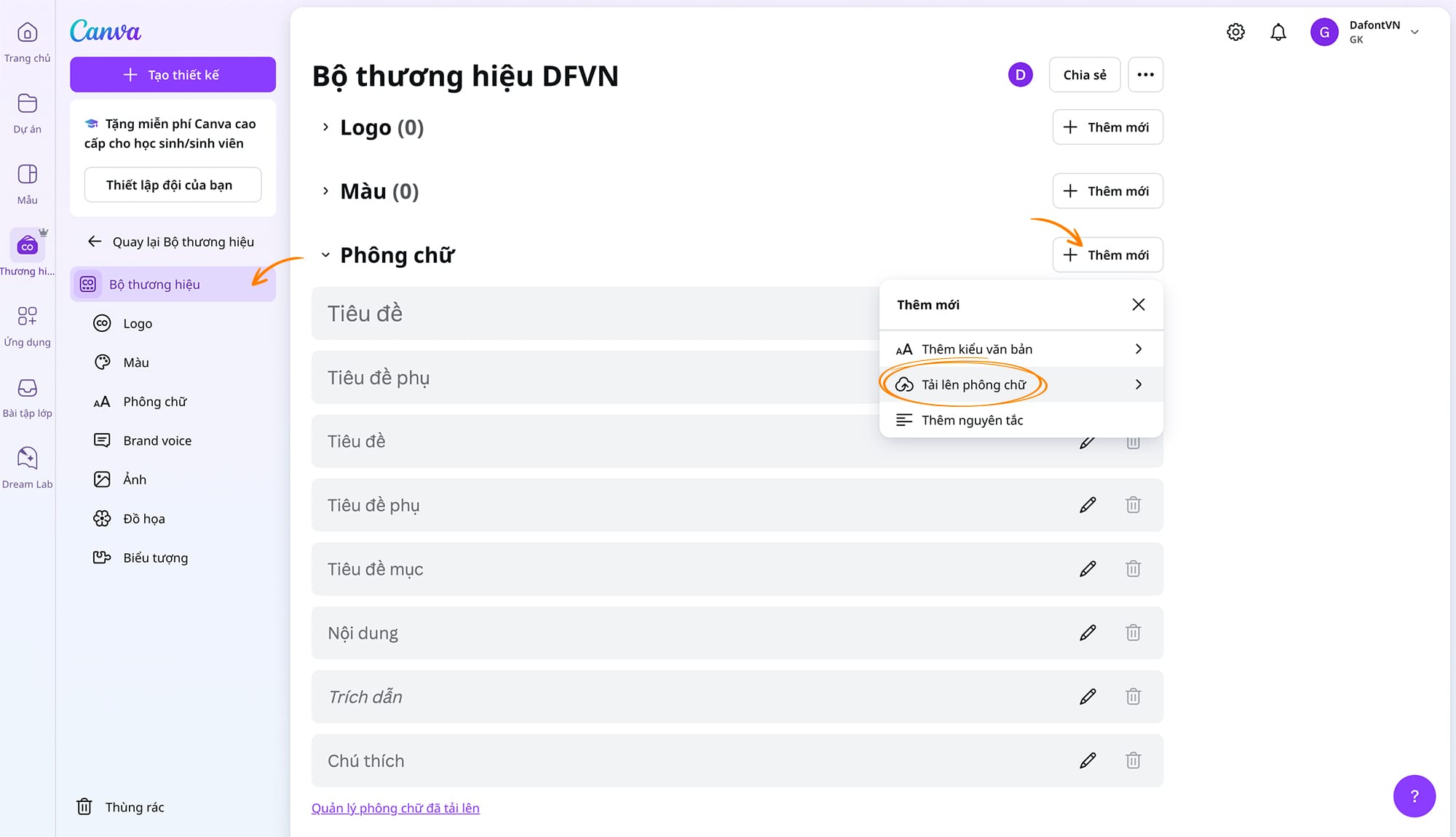 Hướng dẫn thêm font Việt hóa vào Canva