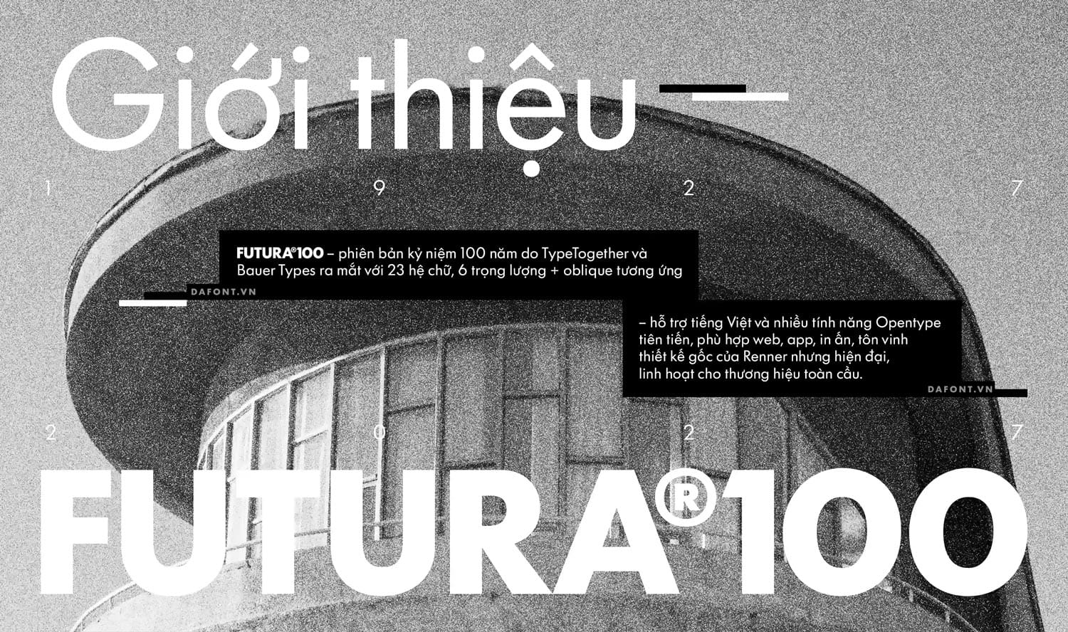 Futura100 kiểu chữ được thiết kế lại với nhiều tính năng hiện đại 2 Futura100 font co ho tro tieng Viet