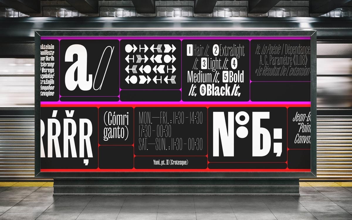 Làm mới thiết kế với những font độc đáo tháng 12/2025 11 Yuni Grotesque font by Philipp Neumeyer and TypeMates